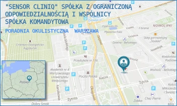PORADNIA OKULISTYCZNA - "SENSOR CLINIQ" SPÓŁKA Z OGRANICZONĄ ODPOWIEDZIALNOŚCIĄ I WSPÓLNICY SPÓŁKA KOMANDYTOWA - KACZA 8,  WARSZAWA