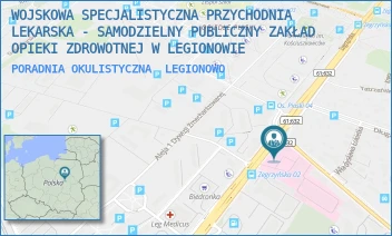 PORADNIA OKULISTYCZNA - WOJSKOWA SPECJALISTYCZNA PRZYCHODNIA LEKARSKA - SAMODZIELNY PUBLICZNY ZAKŁAD OPIEKI ZDROWOTNEJ W LEGIONOWIE - ZEGRZYŃSKA 8,  LEGIONOWO