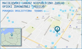 PORADNIA OKULISTYCZNA - MACIEJEWSKI JANUSZ NIEPUBLICZNY ZAKŁAD OPIEKI ZDROWOTNEJ 'MEDICAR' - UL. GROTA ROWECKIEGO 2A, SIERPC