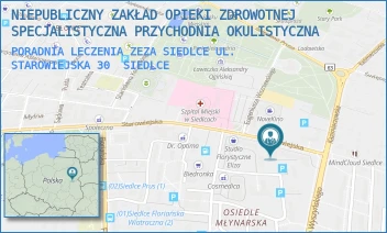 PORADNIA LECZENIA ZEZA SIEDLCE UL. STAROWIEJSKA 30 - NIEPUBLICZNY ZAKŁAD OPIEKI ZDROWOTNEJ SPECJALISTYCZNA PRZYCHODNIA OKULISTYCZNA - STAROWIEJSKA 30,  SIEDLCE