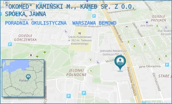 PORADNIA OKULISTYCZNA - "OKOMED" KAMIŃSKI M., KAMED SP. Z O.O. SPÓŁKA JAWNA - POWSTAŃCÓW ŚLĄSKICH 65A/U3,  WARSZAWA BEMOWO
