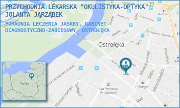 PORADNIA LECZENIA JASKRY, GABINET DIAGNOSTYCZNO-ZABIEGOWY - PRZYCHODNIA LEKARSKA "OKULISTYKA-OPTYKA" JOLANTA JARZĄBEK - KILIŃSKIEGO 19,  OSTROŁĘKA