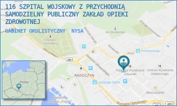 GABINET OKULISTYCZNY - 116 SZPITAL WOJSKOWY Z PRZYCHODNIĄ SAMODZIELNY PUBLICZNY ZAKŁAD OPIEKI ZDROWOTNEJ W OPOLU - TADEUSZA KOŚCIUSZKI 12A-12B,  NYSA