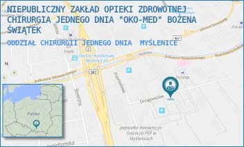 ODDZIAŁ CHIRURGII JEDNEGO DNIA - NZOZ CHIRURGIA JEDNEGO DNIA "OKO-MED" BOŻENA ŚWIĄTEK - UL. DROGOWCÓW 6,  MYŚLENICE
