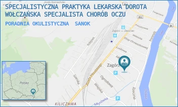 PORADNIA OKULISTYCZNA - SPECJALISTYCZNA PRAKTYKA LEKARSKA DOROTA WOŁCZAŃSKA SPECJALISTA CHORÓB OCZU - UL. 3-GO MAJA 9,  SANOK