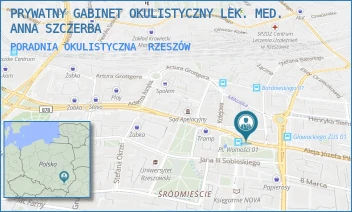 PORADNIA OKULISTYCZNA - PRYWATNY GABINET OKULISTYCZNY LEK. MED. ANNA SZCZERBA - UL. PLAC WOLNOŚCI 17,  RZESZÓW