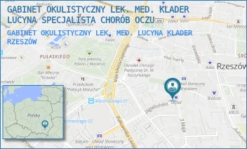 GABINET OKULISTYCZNY LEK. MED. LUCYNA KLADER - GABINET OKULISTYCZNY LEK. MED. KLADER LUCYNA SPECJALISTA CHORÓB OCZU - UL. 3 MAJA 14,  RZESZÓW