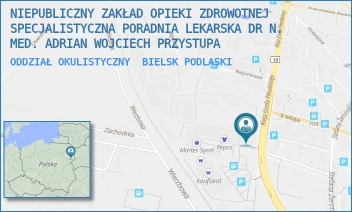 ODDZIAŁ OKULISTYCZNY - NIEPUBLICZNY ZAKŁAD OPIEKI ZDROWOTNEJ SPECJALISTYCZNA PORADNIA LEKARSKA DR N. MED. ADRIAN WOJCIECH PRZYSTUPA - ALEJA JÓZEFA PIŁSUDSKIEGO 31,  BIELSK PODLASKI