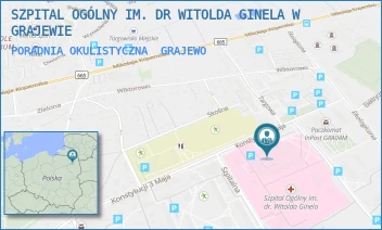 PORADNIA OKULISTYCZNA - SZPITAL OGÓLNY IM. DR WITOLDA GINELA W GRAJEWIE - KONSTYTUCJI 3 MAJA 34,  GRAJEWO