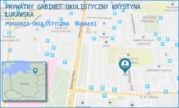 PORADNIA OKULISTYCZNA - PRYWATNY GABINET OKULISTYCZNY KRYSTYNA ŁUKAWSKA - ANTONIEGO PATLI 27,  SUWAŁKI