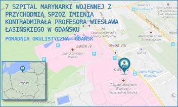 PORADNIA OKULISTYCZNA - 7 SZPITAL MARYNARKI WOJENNEJ Z PRZYCHODNIĄ SPZOZ IMIENIA KONTRADMIRAŁA PROFESORA WIESŁAWA ŁASIŃSKIEGO W GDAŃSKU - UL. POLANKI 117,  GDAŃSK