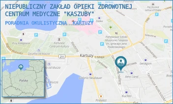 PORADNIA OKULISTYCZNA - NIEPUBLICZNY ZAKŁAD OPIEKI ZDROWOTNEJ CENTRUM MEDYCZNE "KASZUBY" - UL. DWORCOWA 2,  KARTUZY