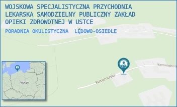 PORADNIA OKULISTYCZNA - WOJSKOWA SPECJALISTYCZNA PRZYCHODNIA LEKARSKA SAMODZIELNY PUBLICZNY ZAKŁAD OPIEKI ZDROWOTNEJ W USTCE - UL. KOMANDORSKA 54.,  LĘDOWO-OSIEDLE