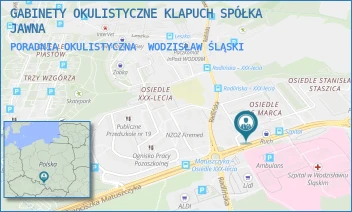 PORADNIA OKULISTYCZNA - GABINETY OKULISTYCZNE KLAPUCH SPÓŁKA JAWNA - UL. 26 MARCA 164,  WODZISŁAW ŚLĄSKI