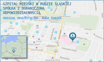 ODDZIAŁ OKULISTYCZNY - SZPITAL MIEJSKI W RUDZIE ŚLĄSKIEJ SPÓŁKA Z OGRANICZONĄ ODPOWIEDZIALNOŚCIĄ - UL. WINCENTEGO LIPA 2,  RUDA ŚLĄSKA