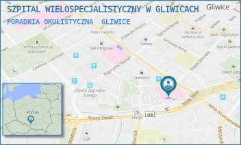 PORADNIA OKULISTYCZNA - SZPITAL WIELOSPECJALISTYCZNY W GLIWICACH - UL. TADEUSZA KOŚCIUSZKI 1,  GLIWICE