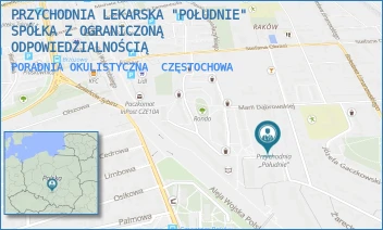 PORADNIA OKULISTYCZNA - PRZYCHODNIA LEKARSKA "POŁUDNIE" SPÓŁKA Z OGRANICZONĄ ODPOWIEDZIALNOŚCIĄ - UL. MIRECKIEGO 29A,  CZĘSTOCHOWA