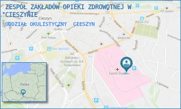 ODDZIAŁ OKULISTYCZNY - ZESPÓŁ ZAKŁADÓW OPIEKI ZDROWOTNEJ W CIESZYNIE - UL. BIELSKA 4,  CIESZYN