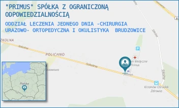 ODDZIAŁ LECZENIA JEDNEGO DNIA -CHIRURGIA URAZOWO- ORTOPEDYCZNA I OKULISTYKA - "PRIMUS" SPÓŁKA Z OGRANICZONĄ ODPOWIEDZIALNOŚCIĄ - UL. SZKOLNA 12,  BRUDZOWICE
