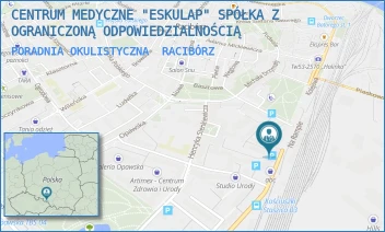 PORADNIA OKULISTYCZNA - CENTRUM MEDYCZNE "ESKULAP" SPÓŁKA Z OGRANICZONĄ ODPOWIEDZIALNOŚCIĄ - UL. KOLEJOWA 19A,  RACIBÓRZ