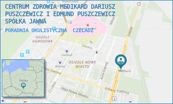 PORADNIA OKULISTYCZNA - CENTRUM ZDROWIA MEDIKARD DARIUSZ PUSZCZEWICZ I EDMUND PUSZCZEWICZ SPÓŁKA JAWNA - GRODZIECKA 52,  CZELADŹ