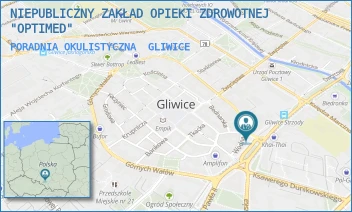 PORADNIA OKULISTYCZNA - NIEPUBLICZNY ZAKŁAD OPIEKI ZDROWOTNEJ "OPTIMED" - UL. UL.DOLNYCH WAŁÓW 26/1,  GLIWICE