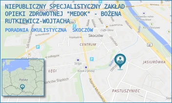 PORADNIA OKULISTYCZNA - NIEPUBLICZNY SPECJALISTYCZNY ZAKŁAD OPIEKI ZDROWOTNEJ "MEDOK" - BOŻENA RUTKIEWICZ-WOJTACHA - UL. TARGOWA 2C,  SKOCZÓW