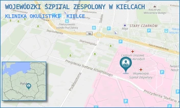 KLINIKA OKULISTYKI - WOJEWÓDZKI SZPITAL ZESPOLONY W KIELCACH - GRUNWALDZKA 45,  KIELCE