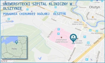 PORADNIA CHIRURGII OGÓLNEJ - UNIWERSYTECKI SZPITAL KLINICZNY W OLSZTYNIE - ALEJA WARSZAWSKA 30,  OLSZTYN