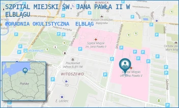 PORADNIA OKULISTYCZNA - SZPITAL MIEJSKI ŚW. JANA PAWŁA II W ELBLĄGU - KOMEŃSKIEGO 35,  ELBLĄG