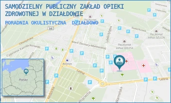 PORADNIA OKULISTYCZNA - SAMODZIELNY PUBLICZNY ZAKŁAD OPIEKI ZDROWOTNEJ W DZIAŁDOWIE - LEŚNA 1,  DZIAŁDOWO