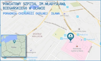 PORADNIA CHIRURGII OGÓLNEJ - POWIATOWY SZPITAL IM.WŁADYSŁAWA BIEGAŃSKIEGO W IŁAWIE - GEN. WŁADYSŁAWA ANDERSA 3,  IŁAWA