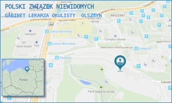 GABINET LEKARZA OKULISTY - POLSKI ZWIĄZEK NIEWIDOMYCH - PAUKSZTY 57,  OLSZTYN