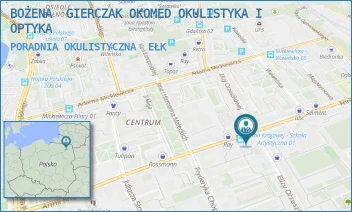 PORADNIA OKULISTYCZNA - BOŻENA  GIERCZAK OKOMED OKULISTYKA I OPTYKA - ARMII KRAJOWEJ 28,  EŁK