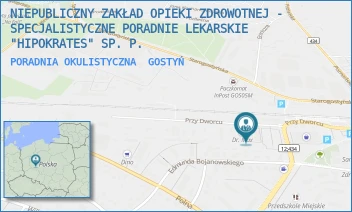 PORADNIA OKULISTYCZNA - NIEPUBLICZNY ZAKŁAD OPIEKI ZDROWOTNEJ - SPECJALISTYCZNE PORADNIE LEKARSKIE "HIPOKRATES" SP. P. - PRZY DWORCU 4A,  GOSTYŃ