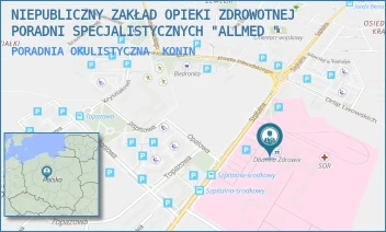 PORADNIA OKULISTYCZNA - NIEPUBLICZNY ZAKŁAD OPIEKI ZDROWOTNEJ PORADNI SPECJALISTYCZNYCH "ALLMED " - SZPITALNA 45,  KONIN