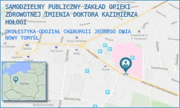 OKULISTYKA-ODDZIAŁ CHIRURGII JEDNEGO DNIA - SAMODZIELNY PUBLICZNY ZAKŁAD OPIEKI ZDROWOTNEJ IMIENIA DOKTORA KAZIMIERZA HOŁOGI - SIENKIEWICZA 3,  NOWY TOMYŚL