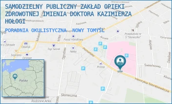 PORADNIA OKULISTYCZNA - SAMODZIELNY PUBLICZNY ZAKŁAD OPIEKI ZDROWOTNEJ IMIENIA DOKTORA KAZIMIERZA HOŁOGI - SIENKIEWICZA 3,  NOWY TOMYŚL