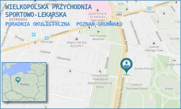 PORADNIA OKULISTYCZNA - WIELKOPOLSKA PRZYCHODNIA SPORTOWO-LEKARSKA - WŁ. REYMONTA 35,  POZNAŃ-GRUNWALD