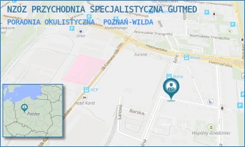 PORADNIA OKULISTYCZNA - NZOZ PRZYCHODNIA SPECJALISTYCZNA GUTMED - CZWARTAKÓW 17,  POZNAŃ-WILDA