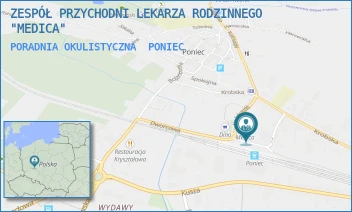 PORADNIA OKULISTYCZNA - ZESPÓŁ PRZYCHODNI LEKARZA RODZINNEGO "MEDICA" - DWORCOWA 2B,  PONIEC