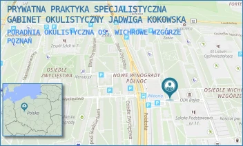 PORADNIA OKULISTYCZNA OS. WICHROWE WZGÓRZE - PRYWATNA PRAKTYKA SPECJALISTYCZNA GABINET OKULISTYCZNY JADWIGA KOKOWSKA - OS.WICHROWE WZGÓRZE 122,  POZNAŃ