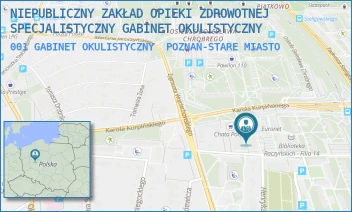001 GABINET OKULISTYCZNY - NIEPUBLICZNY ZAKŁAD OPIEKI ZDROWOTNEJ SPECJALISTYCZNY GABINET OKULISTYCZNY - OS. B. CHROBREGO 118,  POZNAŃ-STARE MIASTO