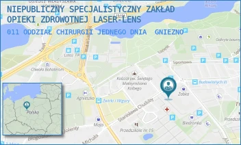 011 ODDZIAŁ CHIRURGII JEDNEGO DNIA - NIEPUBLICZNY SPECJALISTYCZNY ZAKŁAD OPIEKI ZDROWOTNEJ LASER-LENS - CHUDOBY 16A,  GNIEZNO