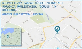 GABINET OKULISTYCZNY - NIEPUBLICZNY ZAKŁAD OPIEKI ZDROWOTNEJ PORADNIA OKULISTYCZNA "OCULUS " W KOŚCIANIE - MONIUSZKI 10,  KOŚCIAN