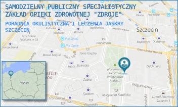PORADNIA OKULISTYCZNA I LECZENIA JASKRY - SAMODZIELNY PUBLICZNY SPECJALISTYCZNY ZAKŁAD OPIEKI ZDROWOTNEJ "ZDROJE" W SZCZECINIE - ŚW. WOJCIECHA 7,  SZCZECIN