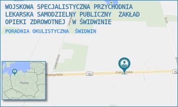 PORADNIA OKULISTYCZNA - WOJSKOWA SPECJALISTYCZNA PRZYCHODNIA LEKARSKA SAMODZIELNY PUBLICZNY  ZAKŁAD OPIEKI ZDROWOTNEJ  W ŚWIDWINIE - GAGARINA 71,  ŚWIDWIN