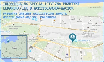 PRYWATNY GABINET OKULISTYCZNY DOROTA WODZISŁAWSKA-WĄCIOR - INDYWIDUALNA SPECJALISTYCZNA PRAKTYKA LEKARSKA-LEK.D.WODZISŁAWSKA-WĄCIOR - AL.KOLEJOWA 1,  KOŁOBRZEG