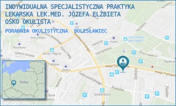 PORADNIA OKULISTYCZNA - INDYWIDUALNA SPECJALISTYCZNA PRAKTYKA LEKARSKA LEK.MED. JÓZEFA ELŻBIETA OŚKO OKULISTA - UL. ALEJA TYSIĄCLECIA 10 A,  BOLESŁAWIEC