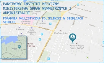 PORADNIA OKULISTYCZNA POLIKLINIKI W SIEDLCACH - PAŃSTWOWY INSTYTUT MEDYCZNY MINISTERSTWA SPRAW WEWNĘTRZNYCH I ADMINISTRACJI - STAROWIEJSKA 66,  SIEDLCE